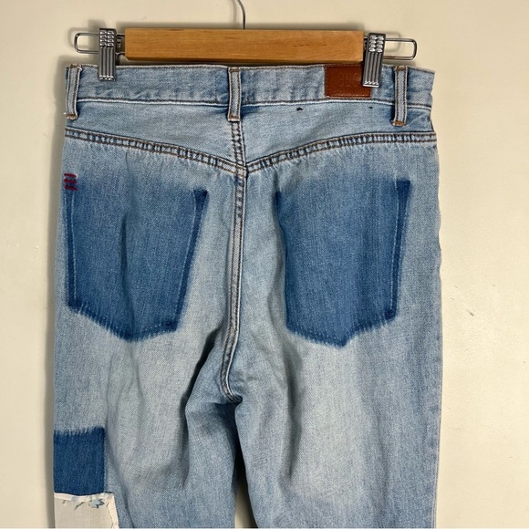 BDG High-Waisted Slim Straight Jean – Floral Patchwork Size 28 Ankle Raw Hem - Picture 9 of 16